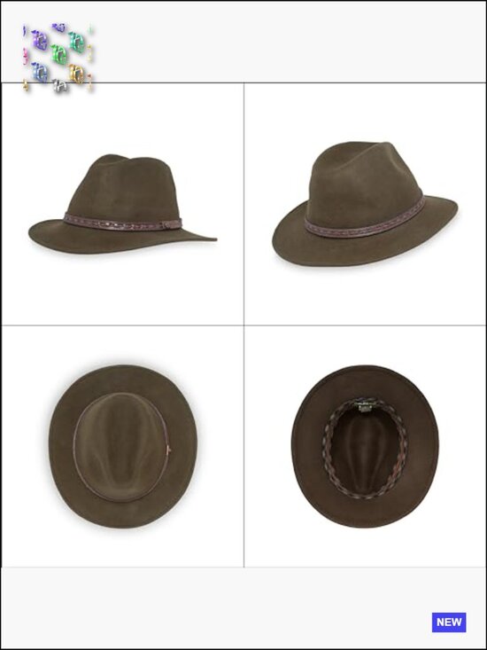 Wool Felt Fedora Sun Hat Packable UPF 50+ Water Repellent Travel Fedora